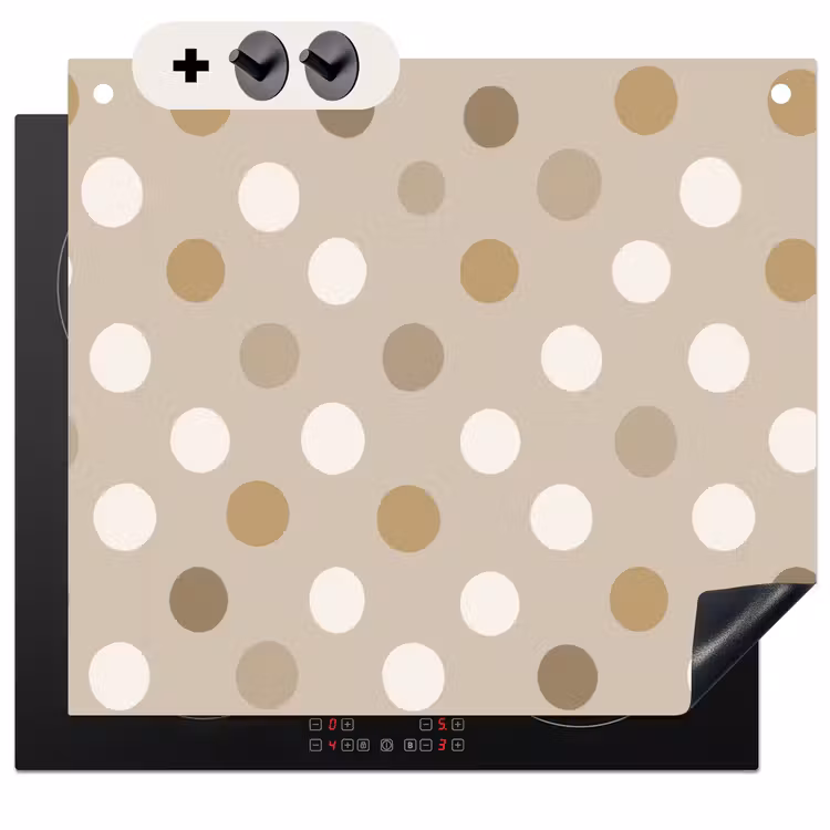 Protection à induction avec crochets - Polka - Dots - Beige — 3