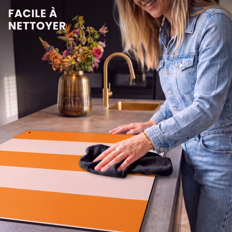 Protection à induction avec crochets - Rayures - Moderne - Orange — 5