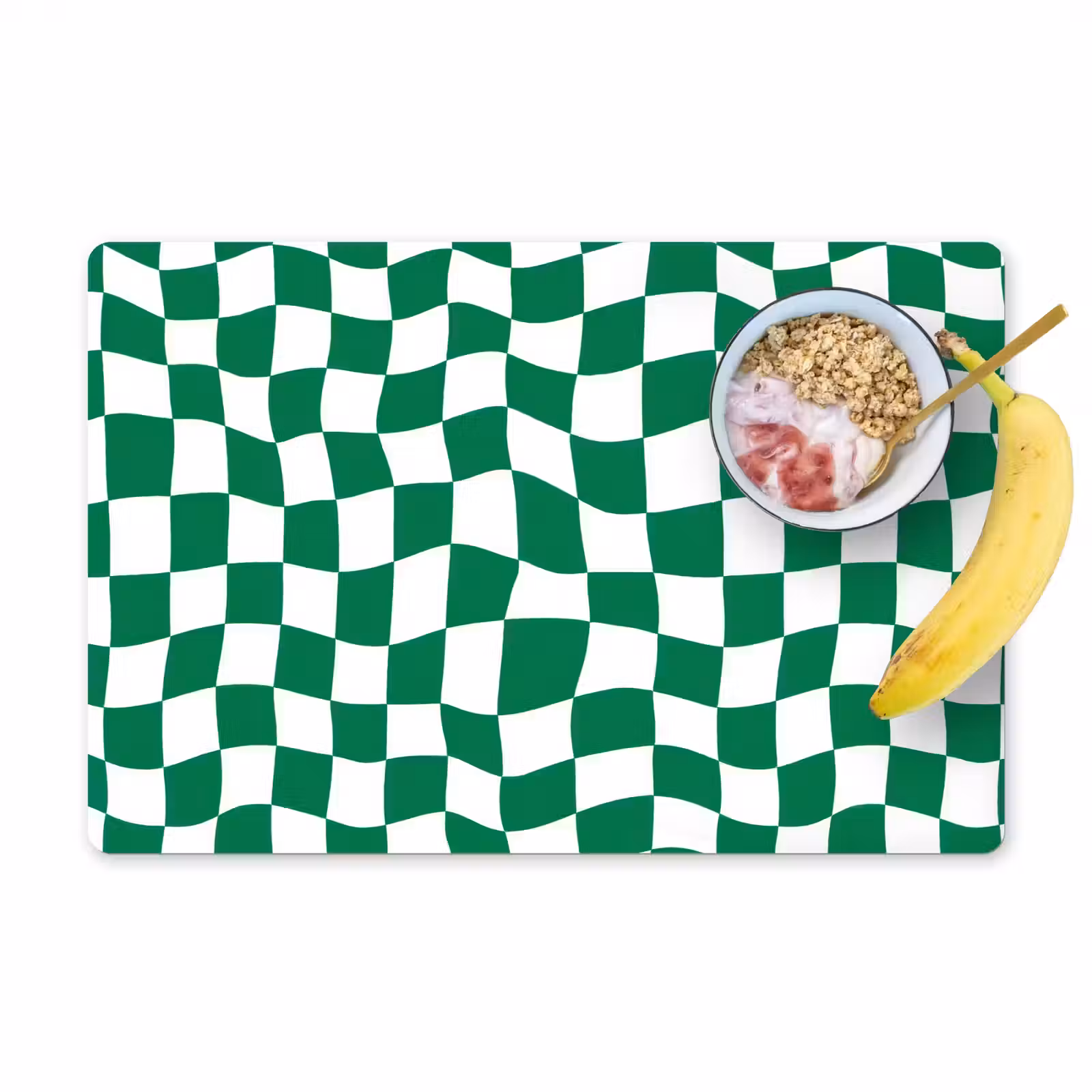 Set de table – 6 pièces - Échiquier - Ondulé - Vert — 1