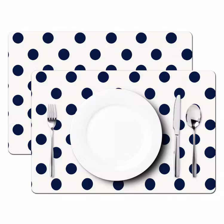 Set de table – 6 pièces - Classique - Points - Bleu — 2