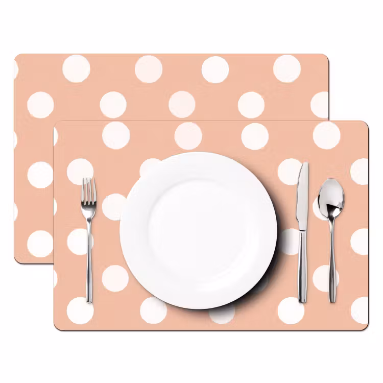Set de table – 6 pièces - Classique - Polka - Peach — 2