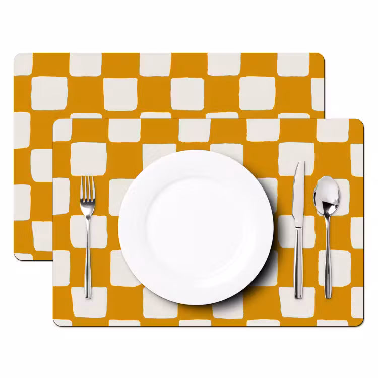 Set de table – 6 pièces - Graphique - Motif - Ocre — 2
