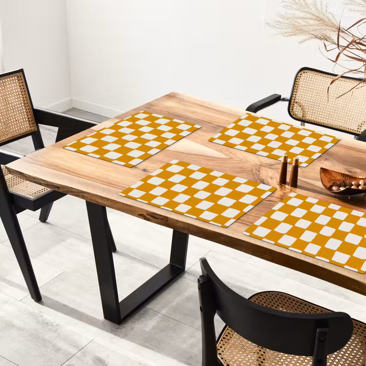 Set de table – 6 pièces - Graphique - Motif - Ocre — 4