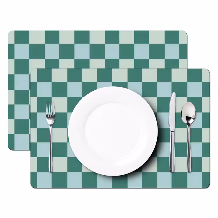 Set de table – 6 pièces - Échecs - Classique - Vert — 2