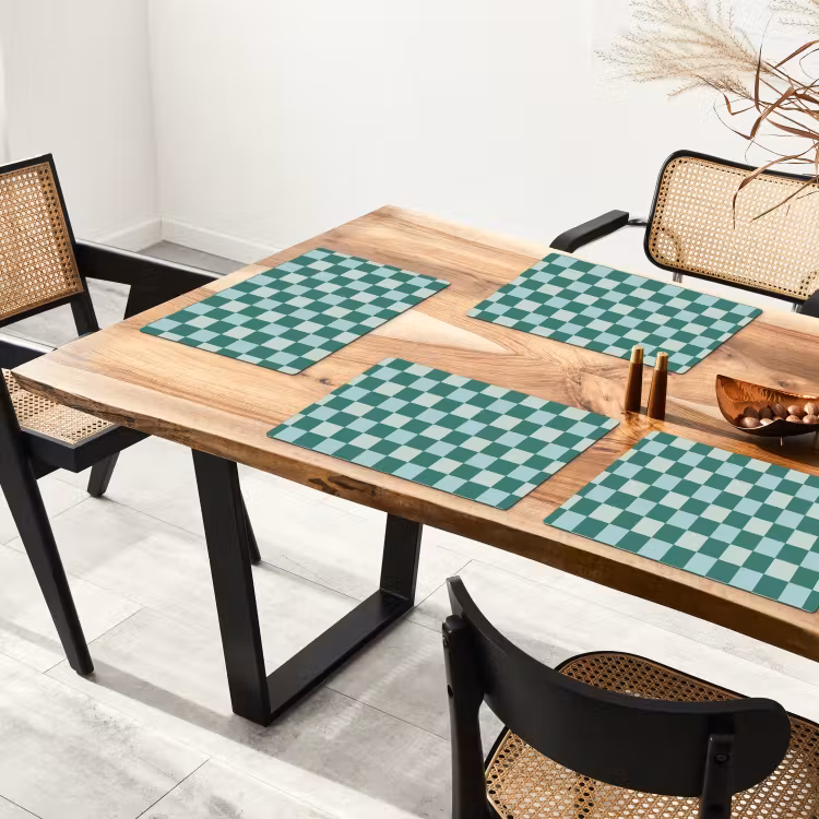 Set de table – 6 pièces - Échecs - Classique - Vert — 4