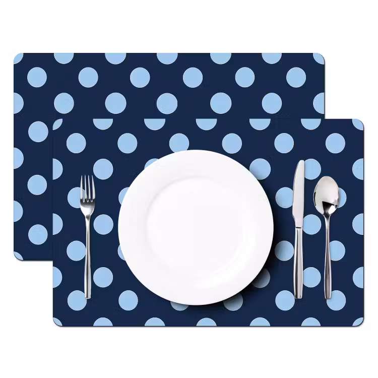 Set de table – 6 pièces - Classique - Points - Bleu — 2
