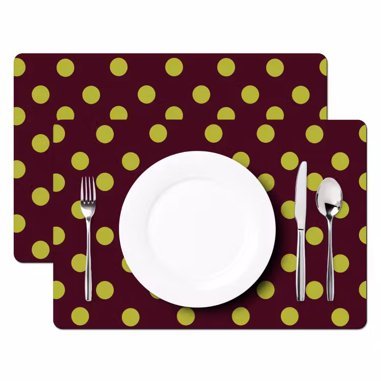 Set de table – 6 pièces - Classique - Points - Vert — 2