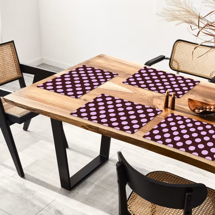 Set de table – 6 pièces - Classique - Points - Violet — 4