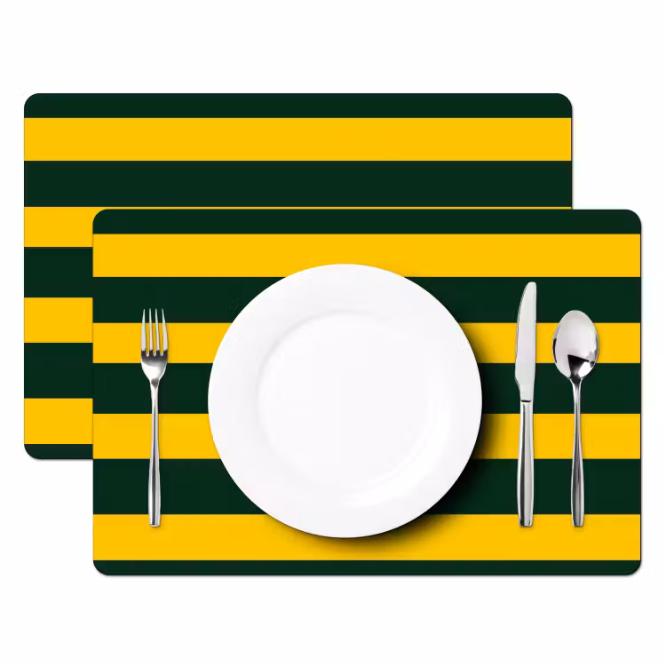 Set de table – 6 pièces - Classique - Rayures - Vert — 2