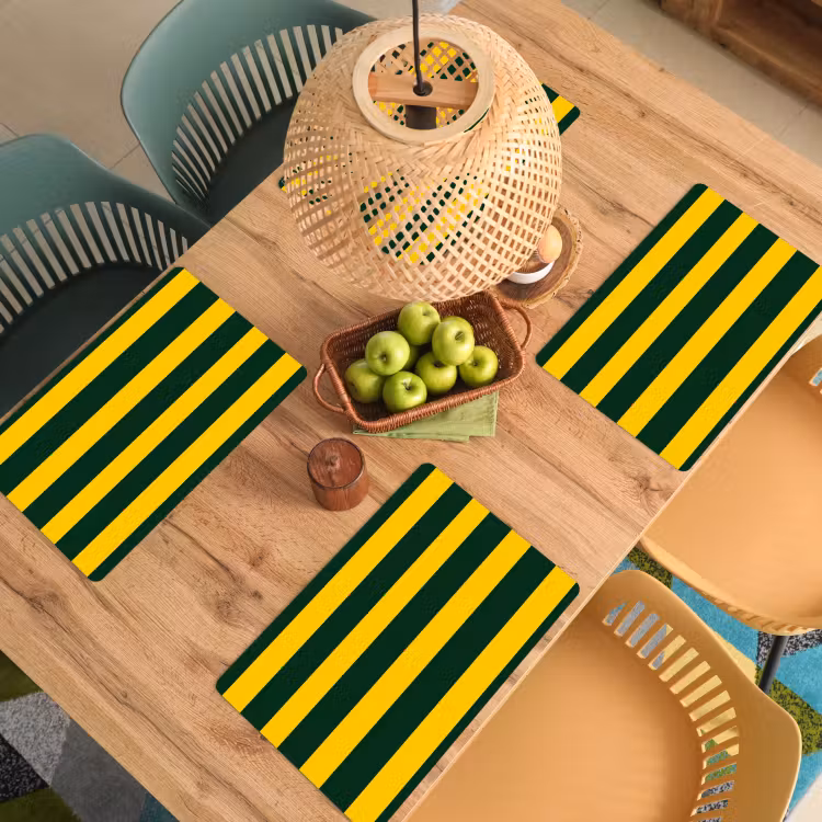 Set de table – 6 pièces - Classique - Rayures - Vert — 3