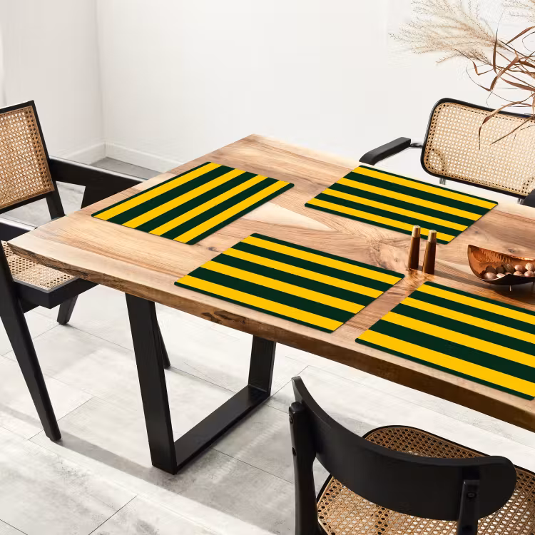 Set de table – 6 pièces - Classique - Rayures - Vert — 4