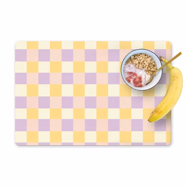 Set de table – 6 pièces - Blocs - Lilas - Jaune — 1