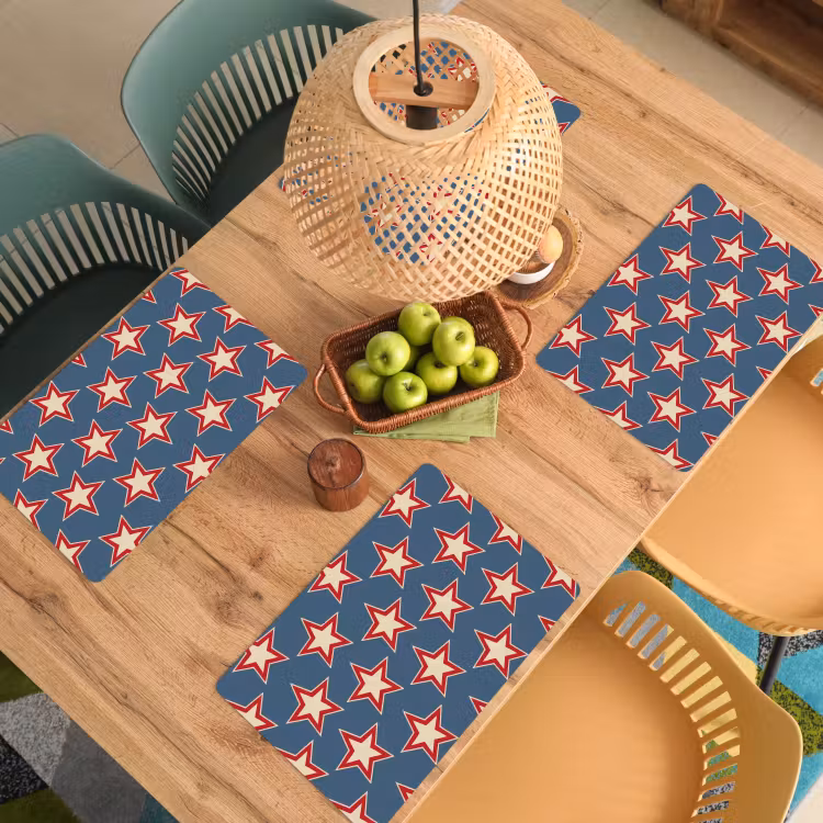 Set de table – 6 pièces - Étoile - Classique - Bleu — 3