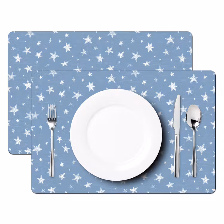 Set de table – 6 pièces - Étoiles - Motif - Bleu — 2