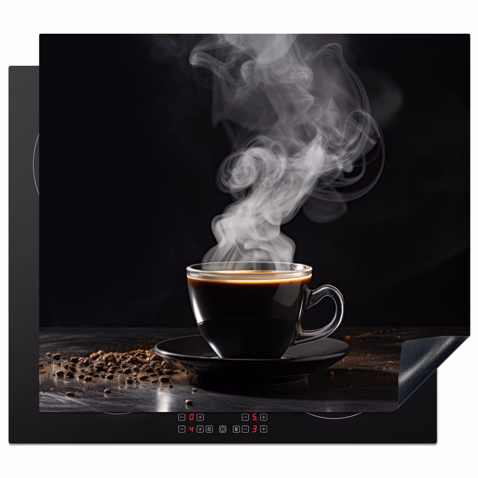 Protection plaque induction - Café - Noir - Grains - Chaud - Tasse — 1
