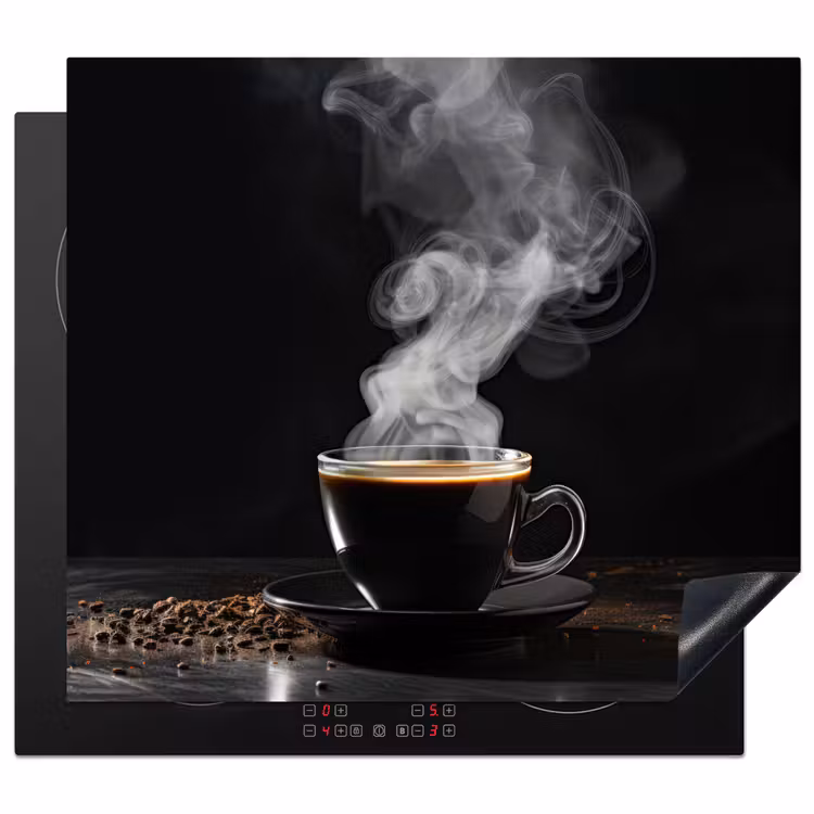 Protection plaque induction - Café - Noir - Grains - Chaud - Tasse — 1