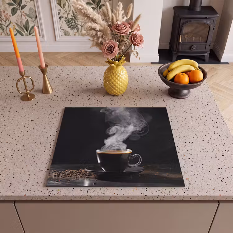 Protection plaque induction - Café - Noir - Grains - Chaud - Tasse — 3