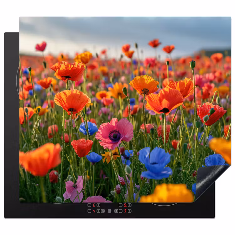 Protection plaque induction - Fleurs - Colorées - Champ de fleurs - Plantes - Orange — 1
