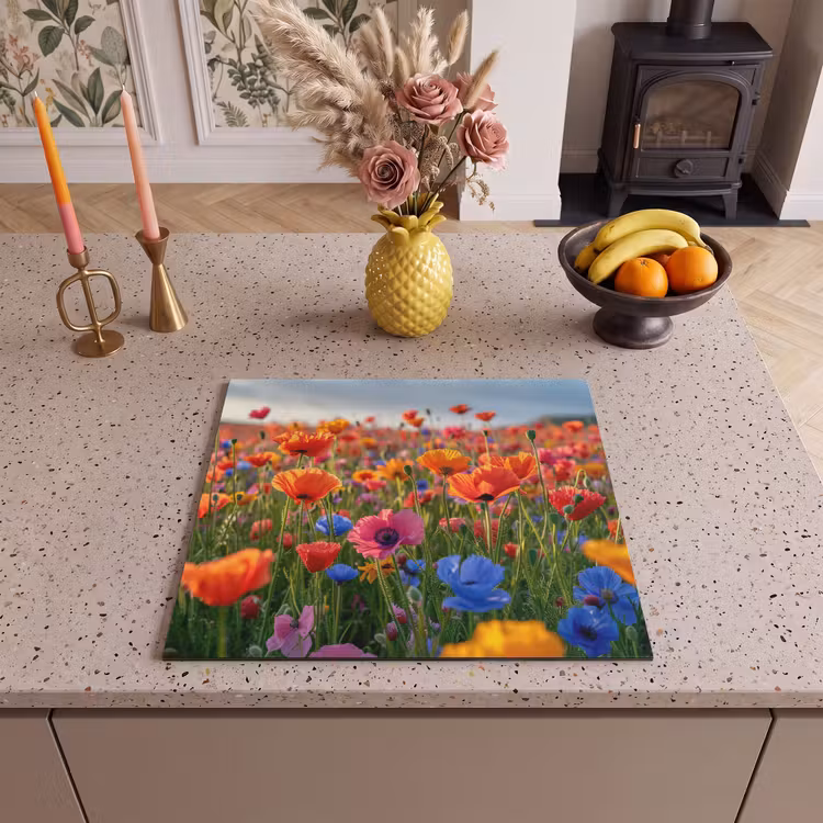 Protection plaque induction - Fleurs - Colorées - Champ de fleurs - Plantes - Orange — 3