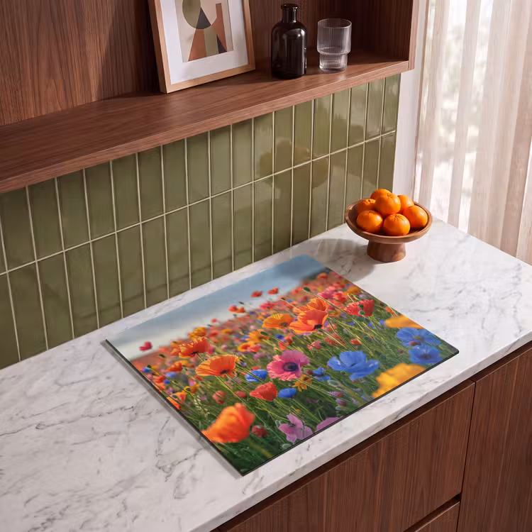 Protection plaque induction - Fleurs - Colorées - Champ de fleurs - Plantes - Orange — 4