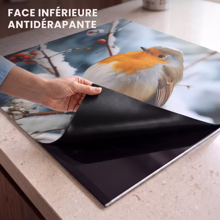 Protection plaque induction - Merle - Hiver - Neige - Oiseau - Nature — 7