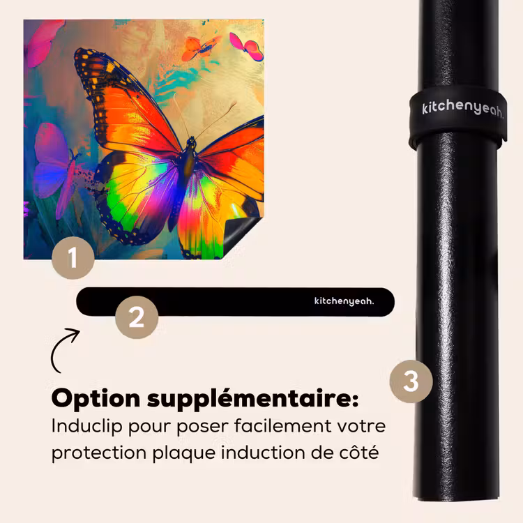 Protection plaque induction - Papillon - Plantes - Coloré - Rose - Fleurs — 8