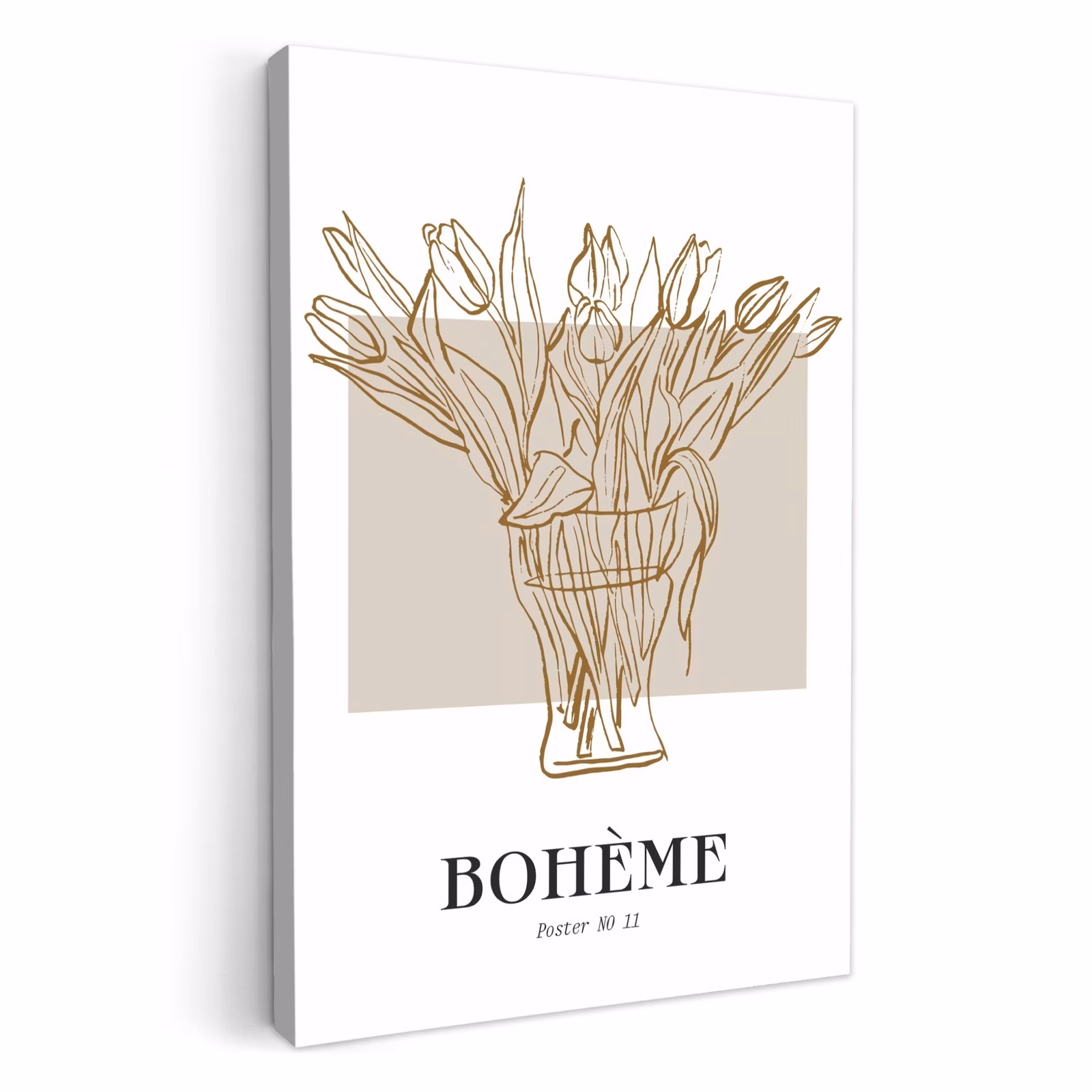Tableau sur toile - Tulipes dans les tons d'or — 1