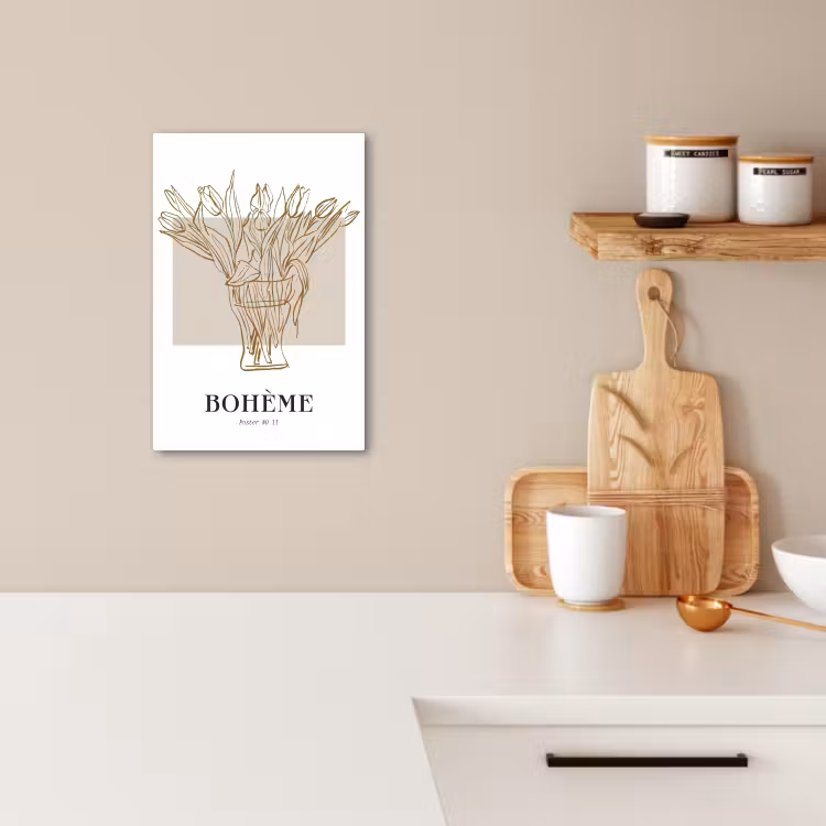 Tableau sur toile - Tulipes dans les tons d'or — 2