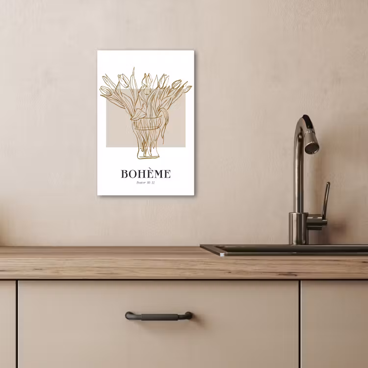 Tableau sur toile - Tulipes dans les tons d'or — 4