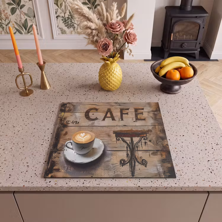 Protection plaque induction - Café - Bois - Café - Etagères — 3