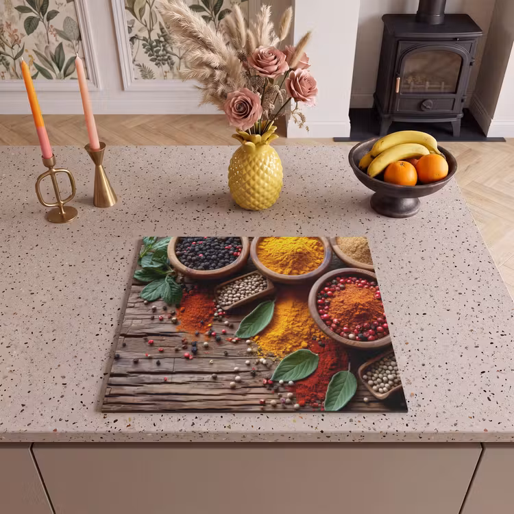 Protection plaque induction - Herbes - Texture du bois - Cuisine - Épices — 3