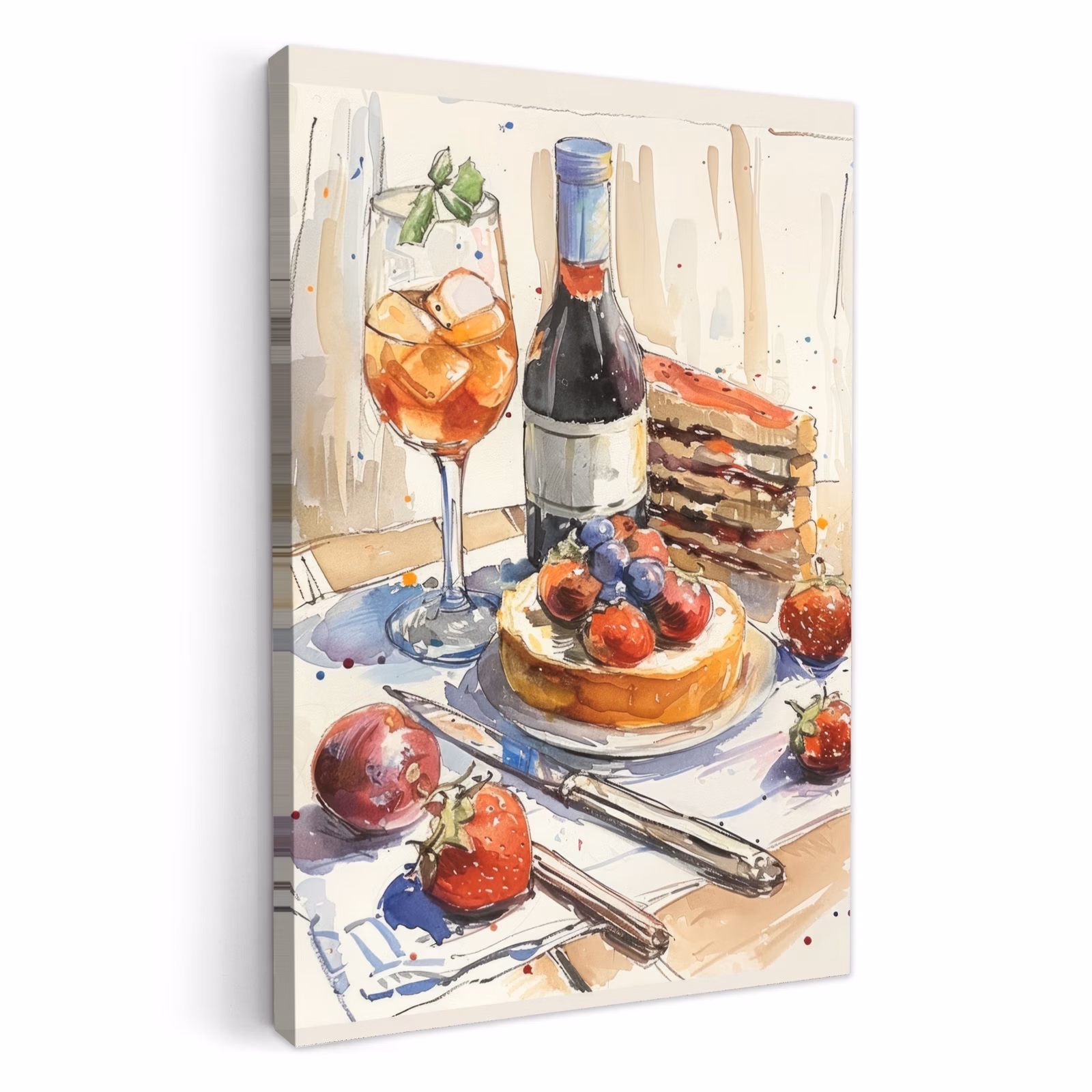 Tableau sur toile - Dégustation à l'aquarelle — 1