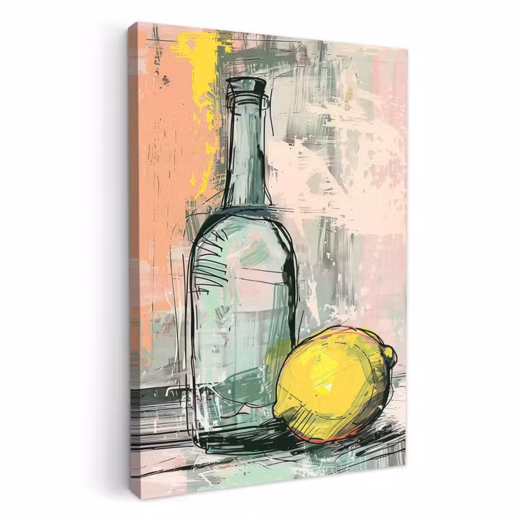 Tableau sur toile - Nature morte au citron — 1