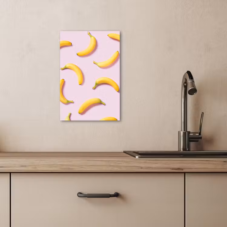 Tableau sur toile - Courbe jaune sur rose — 3