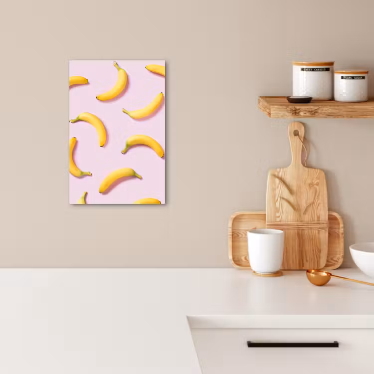 Tableau sur toile - Courbe jaune sur rose — 4