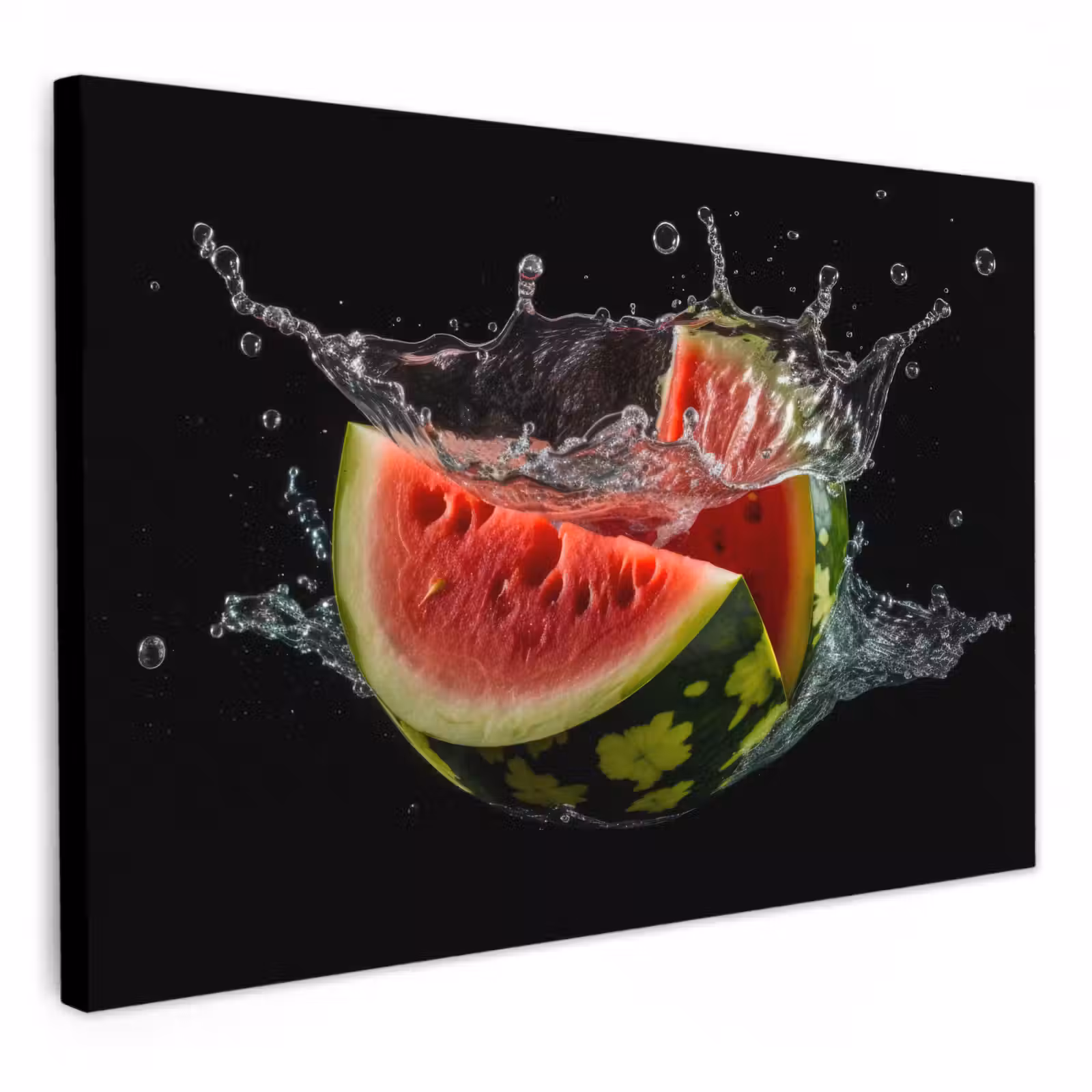 Tableau sur toile - Pastèque - Noir - Eau - Fruit - Melon — 1