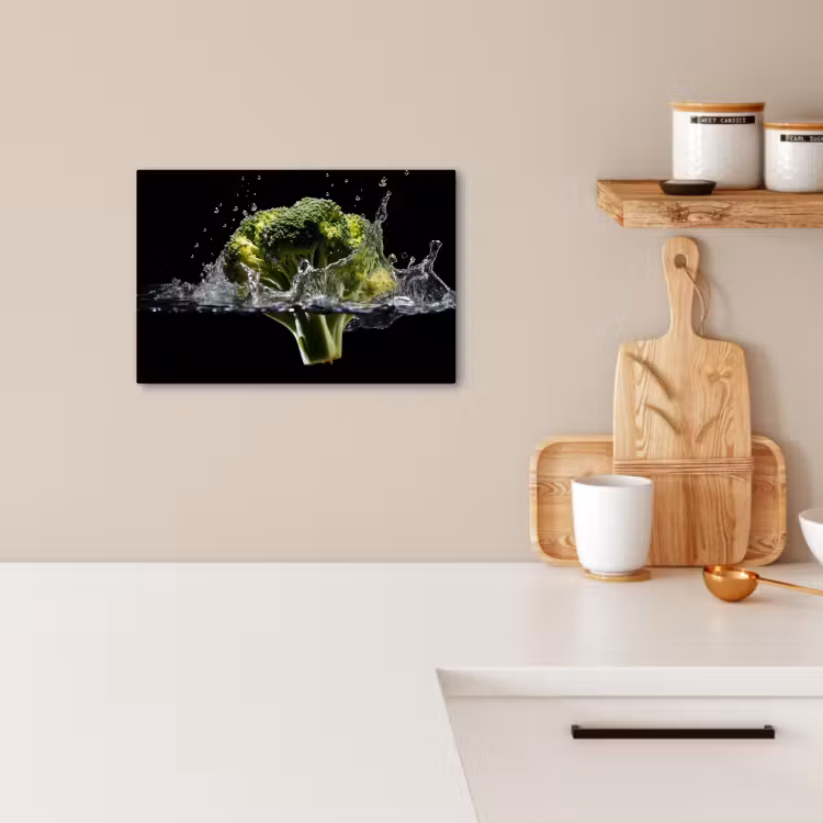Tableau sur toile - Brocoli - Vert - Eau - Noir — 2
