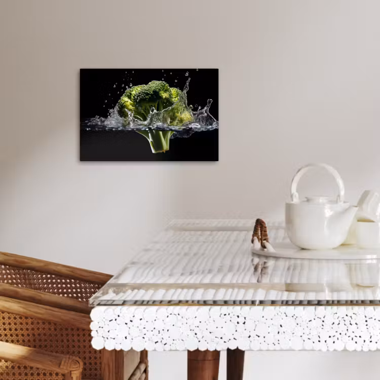 Tableau sur toile - Brocoli - Vert - Eau - Noir — 4