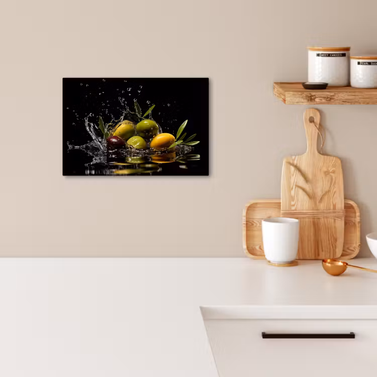 Tableau sur toile - Olives - Vertes - Eau - Noires — 2