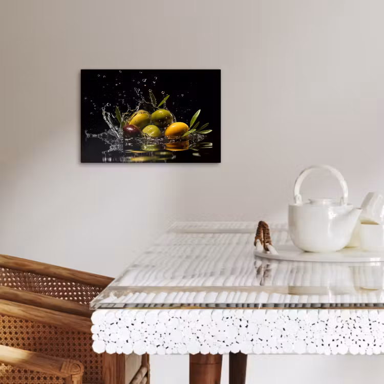 Tableau sur toile - Olives - Vertes - Eau - Noires — 4