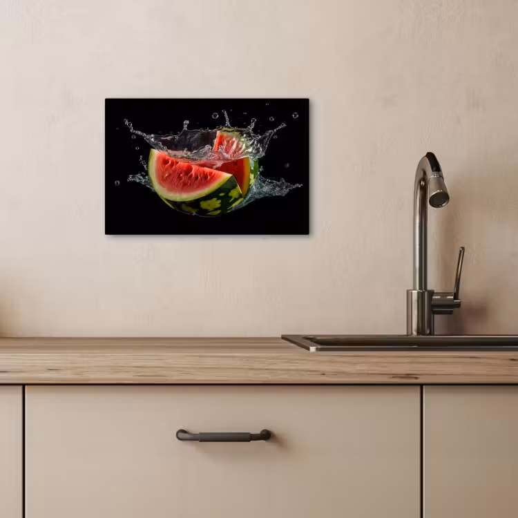 Tableau sur toile - Pastèque - Noir - Eau - Fruit - Melon — 2