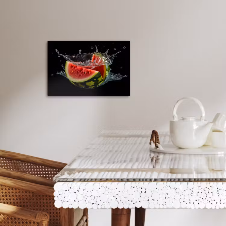 Tableau sur toile - Pastèque - Noir - Eau - Fruit - Melon — 3