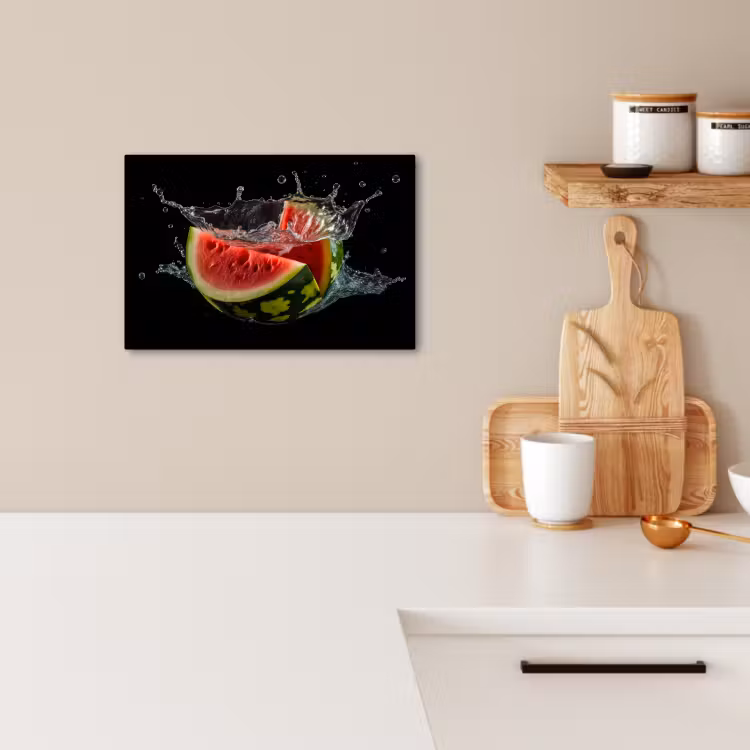 Tableau sur toile - Pastèque - Noir - Eau - Fruit - Melon — 4