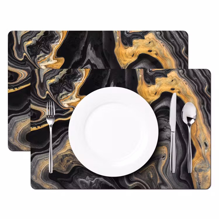 Sets de table - Fusion du noir et de l'or — 2
