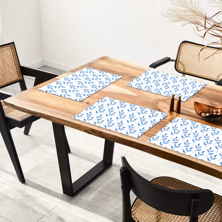 Sets de table - Feuilles bleues dansantes — 4
