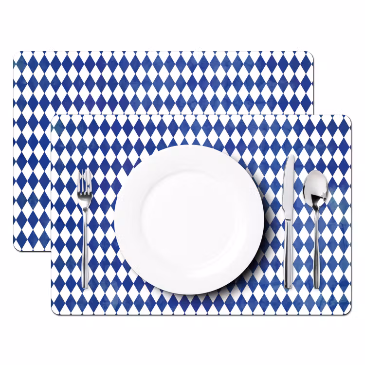 Sets de table - Plaid Illusion bleu — 2