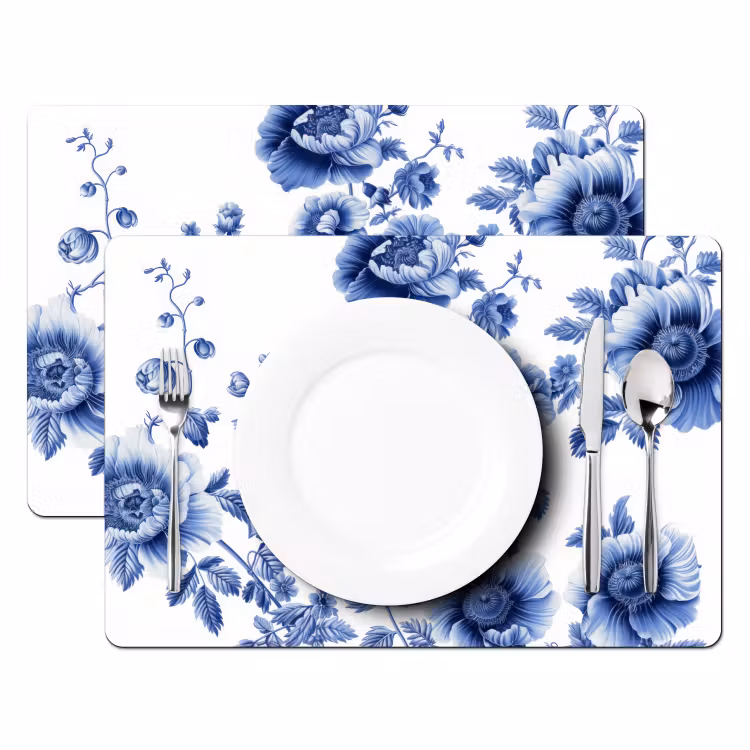 Sets de table - Bleu de Delft Mer de fleurs — 2