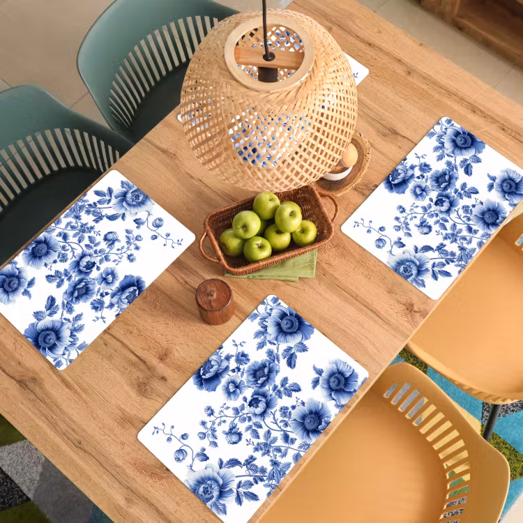 Sets de table - Bleu de Delft Mer de fleurs — 3