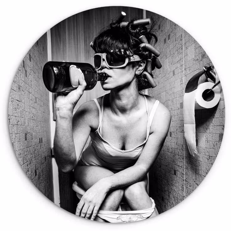 Tableau rond - Moment insolite autour d'un café — 2