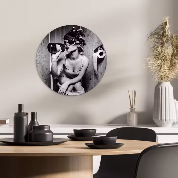 Tableau rond - Moment insolite autour d'un café — 3